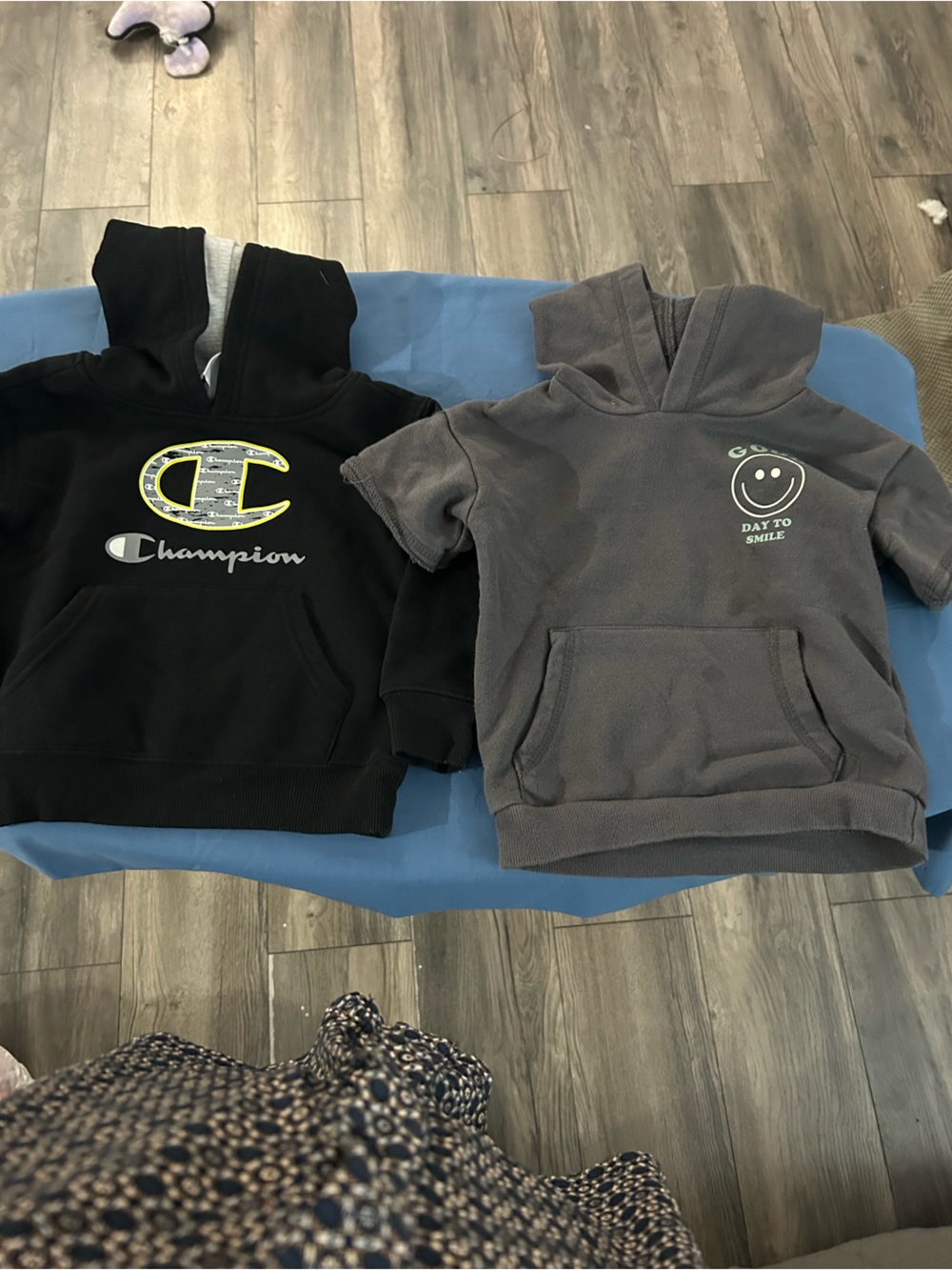 Champion Black & Gray Kids Hoodies with Smiley and Script Logos
